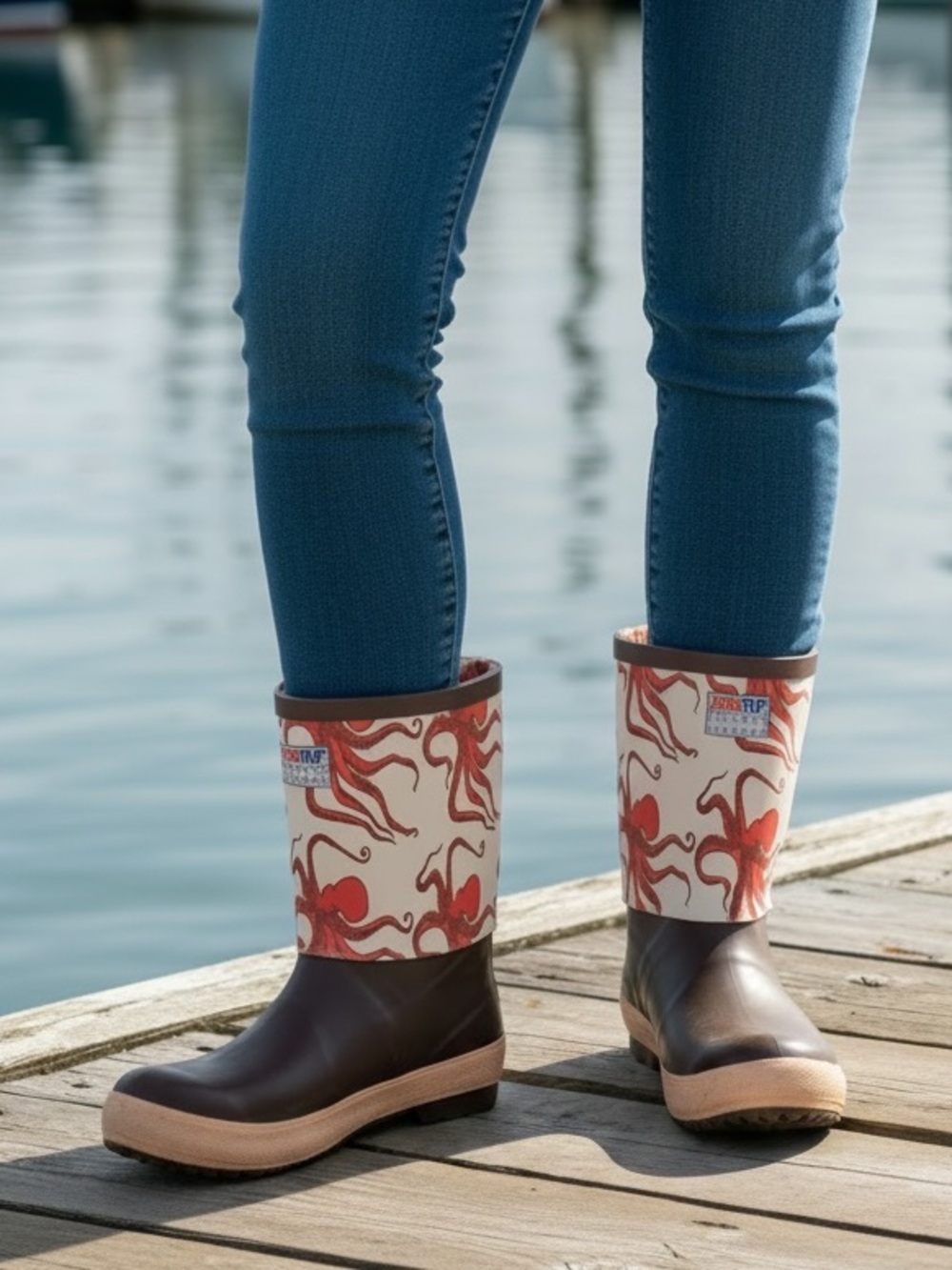 XTRATUF x Salmon Sisters 15" Waterproof Legacy Boots Octopus Print Size 8